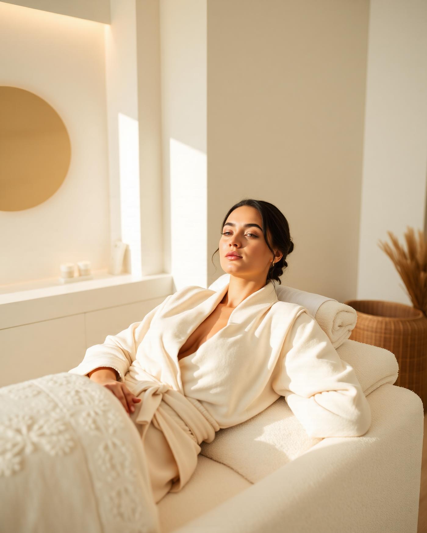 Client relaxing during a facial treatment at Healing BeauT Aesthetics